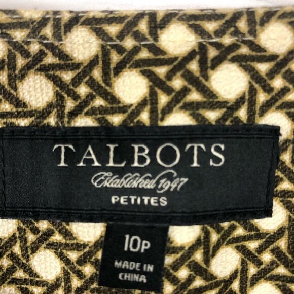 Talbots button front jacket size 10 Petite cream Brown - Picture 3 of 5